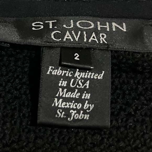 St. John Caviar Black Wool Pencil Skirt Size 2 - Picture 3 of 8